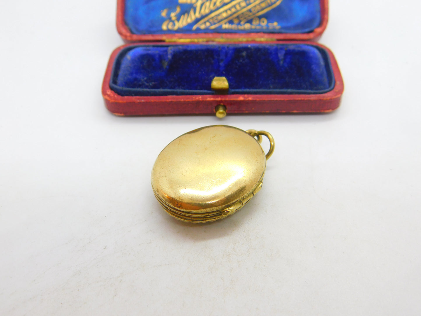 Victorian Aesthetic Movement Gold Plated Crane Bird Locket Antique c1860