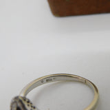 18ct Yellow Gold Marquise Shape Baguette Cut Diamond Band Ring c1990 Vintage