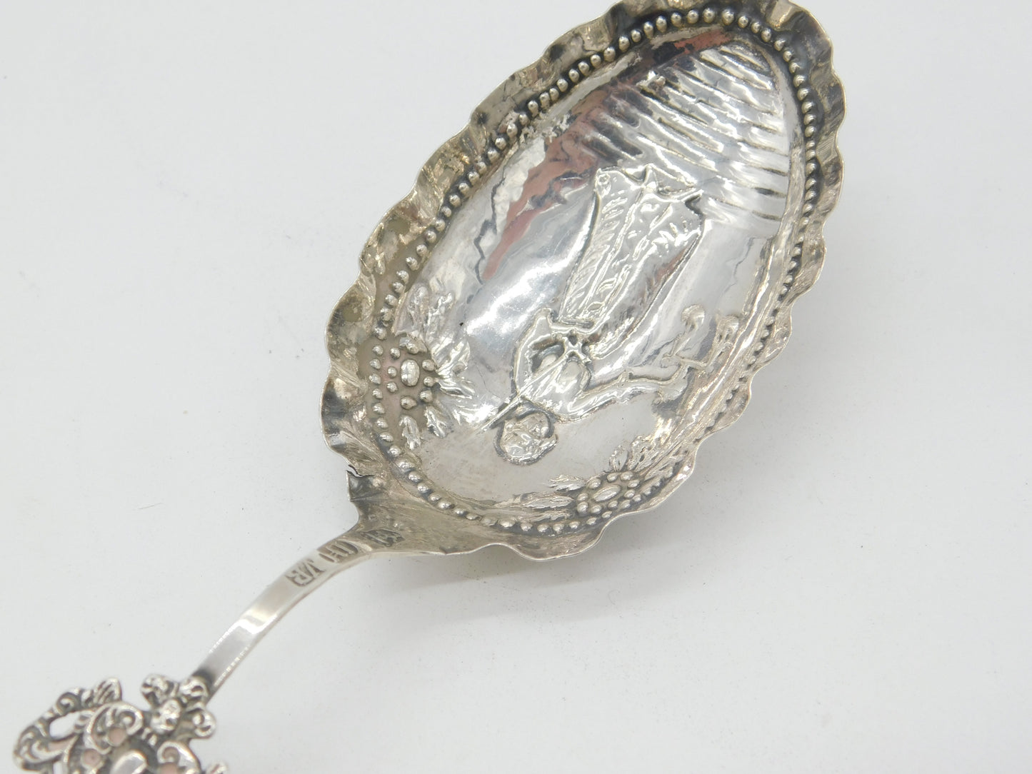 Victorian Dutch Sterling Silver Maiden Form Tea Caddy Spoon c1860 Antique