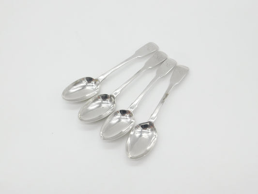 Georgian Set of Four 'U' Initial Fiddle Thread Tea Spoons Antique 1817 London