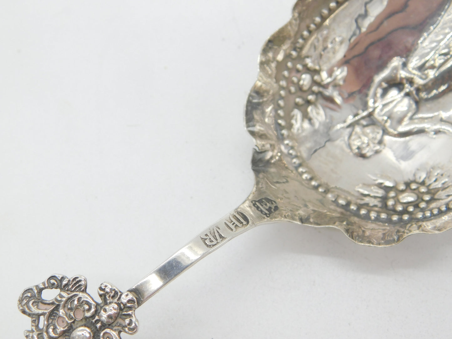 Victorian Dutch Sterling Silver Maiden Form Tea Caddy Spoon c1860 Antique