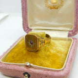 Rolled Gold 'India 1944' WWII Campaign Signet Ring Rising Star Antique Militaria