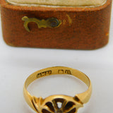 Victorian 18ct Yellow Gold & 0.1ct Diamond Set Band Ring Antique c1890