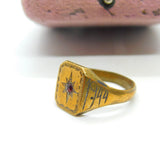 Rolled Gold 'India 1944' WWII Campaign Signet Ring Rising Star Antique Militaria
