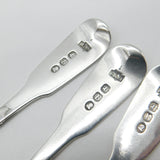 Georgian Set of Four 'U' Initial Fiddle Thread Tea Spoons Antique 1817 London