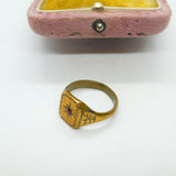 Rolled Gold 'India 1944' WWII Campaign Signet Ring Rising Star Antique Militaria