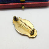 Aksel Holmsen Norwegian Sterling Silver Enamel Viking Ship Brooch Mid-Century