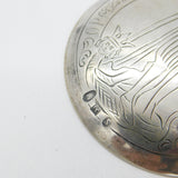 Victorian Danish .830 Silver Religious Detail Anointing Spoons Antique 1887