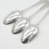 George II Set of Three Sterling Silver Heraldic Crest Serving Spoons 1754 London