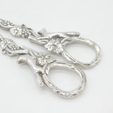 Sterling Silver Vine & Running Fox Grape Scissors 1967 London Antique