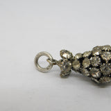 Victorian Sterling Silver Paste Set Pineapple Fruit Drop Pendant Antique c1860