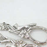 Sterling Silver Vine & Running Fox Grape Scissors 1967 London Antique