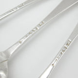 George II Set of Three Sterling Silver Heraldic Crest Serving Spoons 1754 London