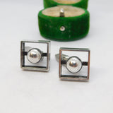 Danish Pair of Sterling Silver Modernist Gents Cufflinks Vintage c1950 N.E From