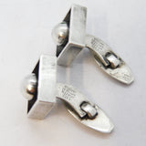 Danish Pair of Sterling Silver Modernist Gents Cufflinks Vintage c1950 N.E From
