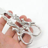 Sterling Silver Vine & Running Fox Grape Scissors 1967 London Antique
