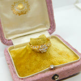 18ct Yellow Gold & 0.5ct Diamond Daisy Cluster Ring Vintage c1980 Handmade