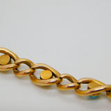 Victorian 15ct Yellow Gold, Seed Pearl & Turquoise Dress Bracelet Antique c1880