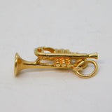 9ct Yellow Gold Trumpet Musical Charm Pendant Vintage 1973 Birmingham