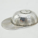 Edwardian Sterling Silver Novelty Jockey Cap Tea Caddy Spoon Antique Sheffield