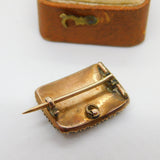 Regency Georgian 9ct Gold, Seed Pearl & Woven Hair Mourning Brooch c1830 Antique