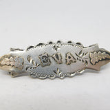 Victorian Sterling Silver 'Eva' Name Brooch Antique 1900 Birmingham
