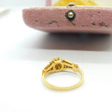 18ct Yellow Gold & 0.5ct Diamond Daisy Cluster Ring Vintage c1980 Handmade