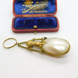 Georgian Gilt Metal & Pearl Shell Chatelaine Scent Bottle Antique c1830 Regency