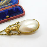 Georgian Gilt Metal & Pearl Shell Chatelaine Scent Bottle Antique c1830 Regency