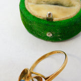 9ct Yellow Gold & Blue Topaz Floral Dress Ring Vintage 1971 London