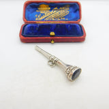 Victorian Sterling Silver Citrine Set Watch Key Fob or Pendant Antique c1860