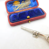 Victorian Sterling Silver Citrine Set Watch Key Fob or Pendant Antique c1860