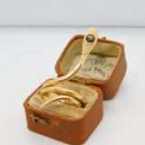 14ct Yellow Gold & Cats Eye Stone Set Large Snake Serpent Statement Ring Vintage