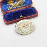 Victorian Sterling Silver & 9ct Yellow-Rose Gold Isle of Man Sweetheart Brooch
