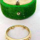18ct Yellow Gold Graduated Pearl Set Dress Ring Vintage c1970