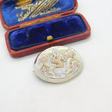 Victorian Sterling Silver & 9ct Yellow-Rose Gold Isle of Man Sweetheart Brooch