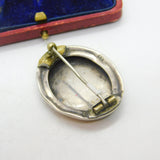 Victorian Sterling Silver & 9ct Yellow-Rose Gold Isle of Man Sweetheart Brooch