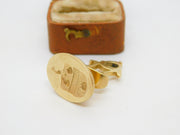 Georgian Cast 9ct Yellow Gold Heraldic Armorial Intaglio Seal Fob c1790 Antique