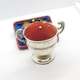 Edwardian Sterling Silver Trophy Cup Pin Cushion 1903 Sheffield Antique