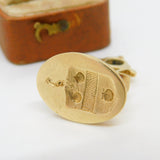 Georgian Cast 9ct Yellow Gold Heraldic Armorial Intaglio Seal Fob c1790 Antique