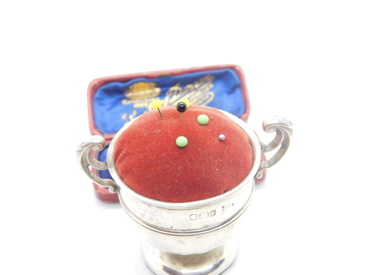 Edwardian Sterling Silver Trophy Cup Pin Cushion 1903 Sheffield Antique