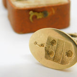 Georgian Cast 9ct Yellow Gold Heraldic Armorial Intaglio Seal Fob c1790 Antique
