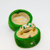 18ct Yellow Gold, Diamond & Emerald Dress Ring Vintage c1970