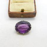 Edwardian Sterling Silver Amethyst Brooch Antique 1906 Chester Charles Horner