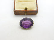 Edwardian Sterling Silver Amethyst Brooch Antique 1906 Chester Charles Horner
