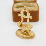 Georgian Cast 9ct Yellow Gold Heraldic Armorial Intaglio Seal Fob c1790 Antique