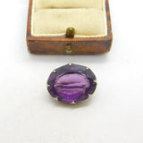 Edwardian Sterling Silver Amethyst Brooch Antique 1906 Chester Charles Horner