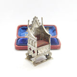 Edwardian Sterling Silver Coronation Throne Pin Cushion 1910 Birmingham Antique