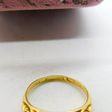 Victorian 18ct Yellow Gold, Ruby & White Spinel Boat Ring 1872 Antique