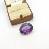 Edwardian Sterling Silver Amethyst Brooch Antique 1906 Chester Charles Horner